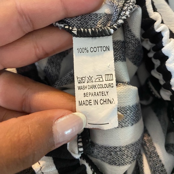 High Waisted Stripes Wide Leg Pants Size: One Size - Picture 6 of 6